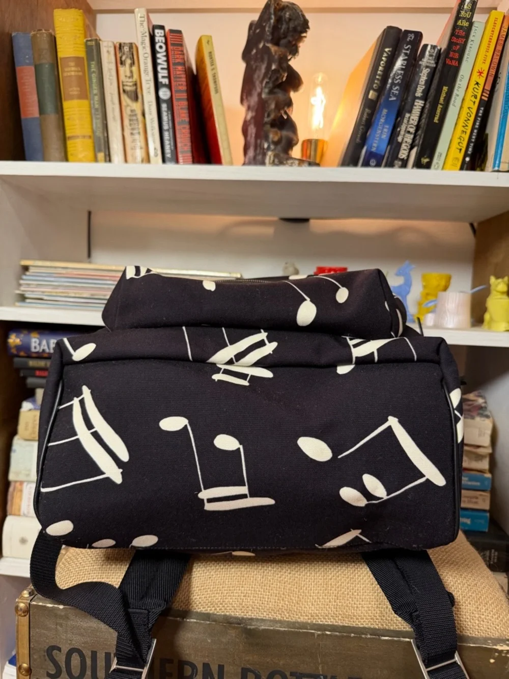 Saint Laurent Black Musical Note Canvas Backpack - Picture 6 of 10